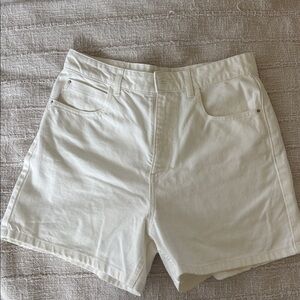 Zara Cream Jean Shorts